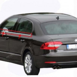 Окантовка вікон (4 шт, нерж) для Skoda Superb 2009-2015 рр