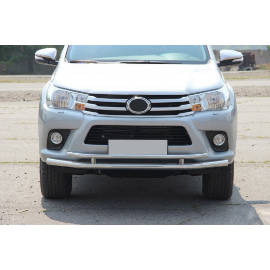 Передній захист ST018 (нерж) для Toyota Hilux 2015-2024 рр