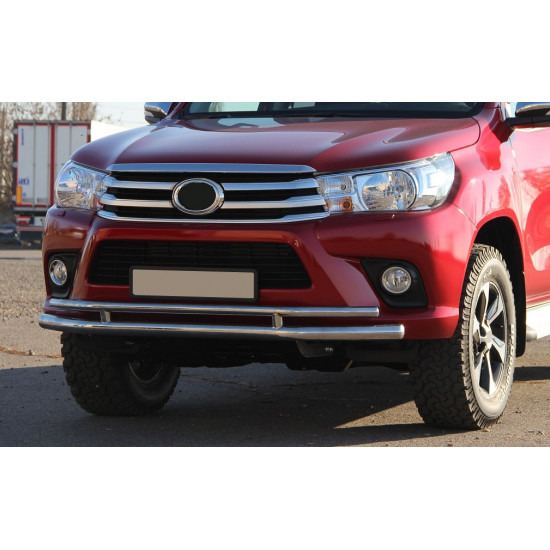 Передній захист ST018 (нерж) для Toyota Hilux 2015-2024 рр