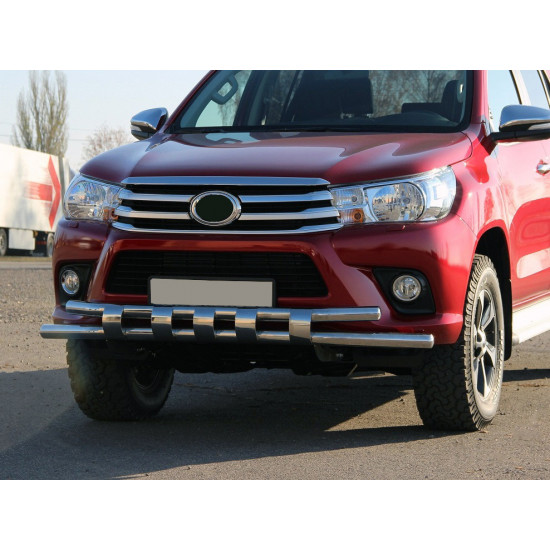 Передній захист ST015 (нерж) для Toyota Hilux 2015-2024 рр