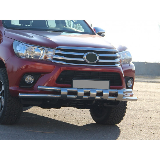 Передній захист ST015 (нерж) для Toyota Hilux 2015-2024 рр