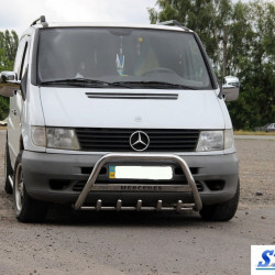 Кенгурятник WT003/4 (нерж.) без напису, 51мм для Mercedes Vito W638 1996-2003 років