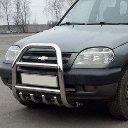 Кенгурятник QT007 (нерж) для Chevrolet Niva