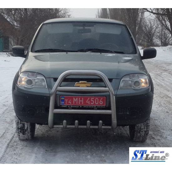 Кенгурятник QT007 (нерж) для Chevrolet Niva