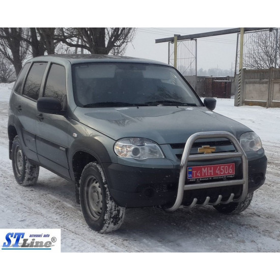 Кенгурятник QT007 (нерж) для Chevrolet Niva