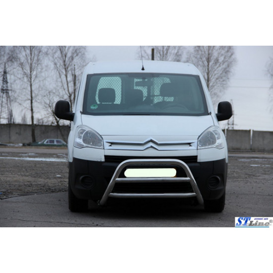 Кенгурятник WT022 (нерж.) для Peugeot Partner Tepee 2008-2018рр