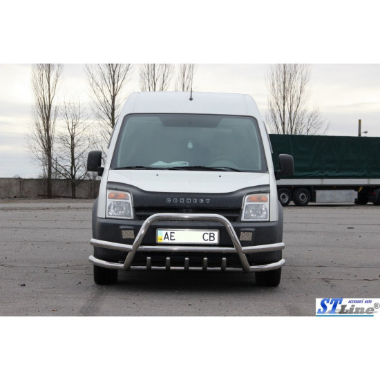 Кенгурятник з подвійними вусами WT003-Plus-2 (нерж.) для Ford Connect 2010-2013 рр