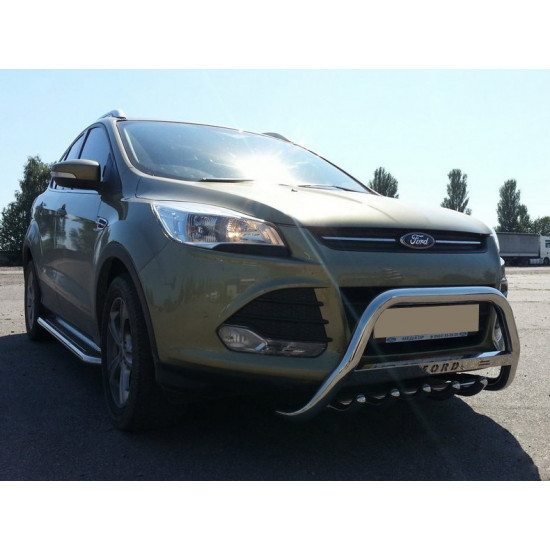 Кенгурятник WT004 (нерж.) для Ford Kuga/Escape 2013-2019 рр