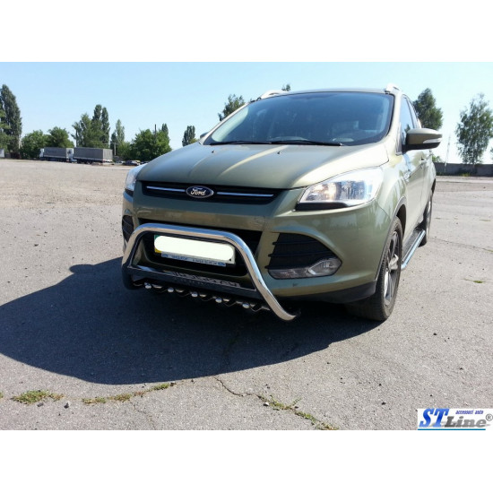 Кенгурятник WT004 (нерж.) для Ford Kuga/Escape 2013-2019 рр