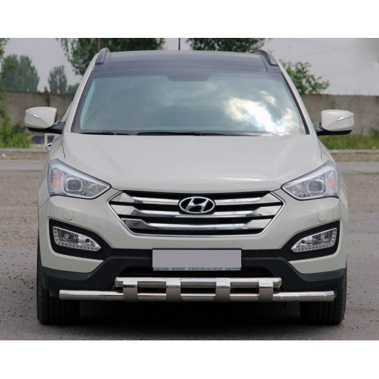 Передня дуга ST015 (нерж.) для Hyundai Santa Fe 3 2012-2018рр