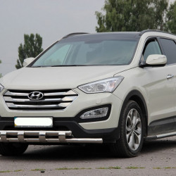 Передня дуга ST015 (нерж.) для Hyundai Santa Fe 3 2012-2018рр