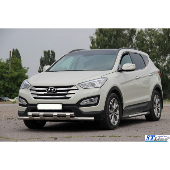 Передня дуга ST015 (нерж.) для Hyundai Santa Fe 3 2012-2018рр