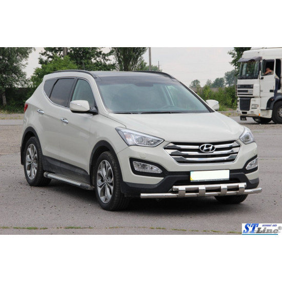 Передня дуга ST015 (нерж.) для Hyundai Santa Fe 3 2012-2018рр