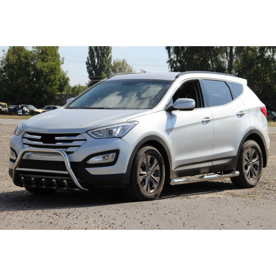 Передня дуга WT003 (нерж.) для Hyundai Santa Fe 3 2012-2018рр