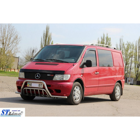 Кенгурятник із вусами WT002 Plus (нерж.) для Mercedes Vito W638 1996-2003 років