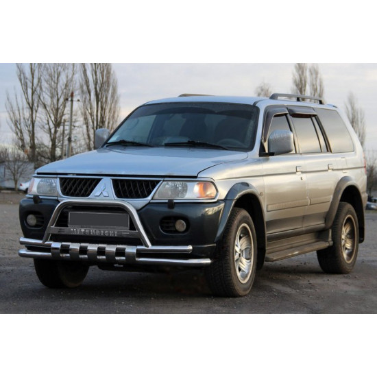 Передній захист ST015-2024WT (нерж) для Mitsubishi Pajero Sport 1996-2007