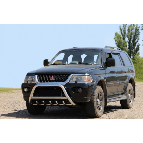 Кенгурятник WT003 (нерж) для Mitsubishi Pajero Sport 1996-2007