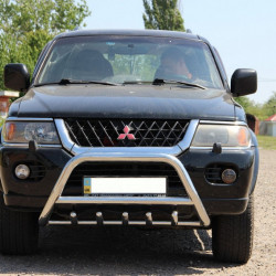 Кенгурятник WT003 (нерж) для Mitsubishi Pajero Sport 1996-2007