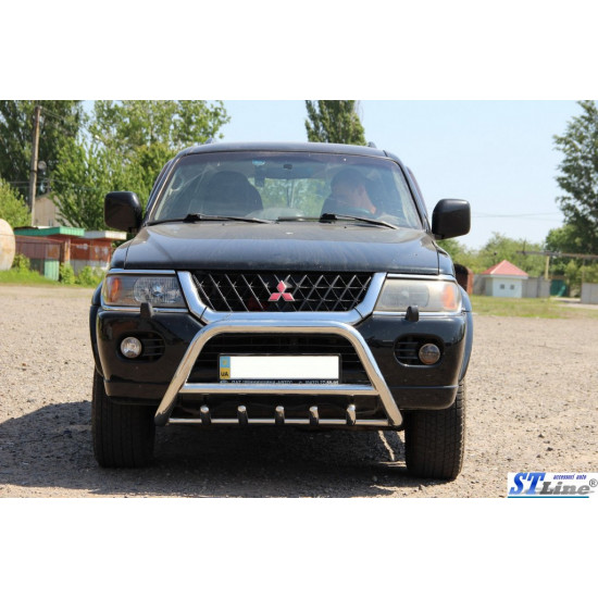 Кенгурятник WT003 (нерж) для Mitsubishi Pajero Sport 1996-2007