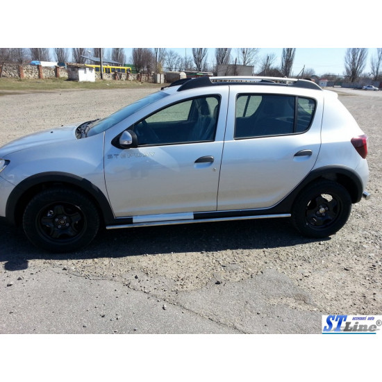 Бічні труби (2 шт., нерж) 42 мм для Dacia Sandero 2013-2020 рр