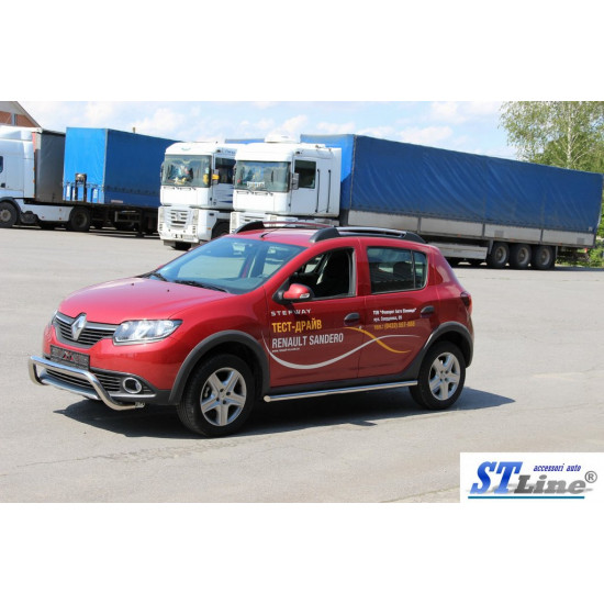 Бічні труби (2 шт., нерж) 42 мм для Dacia Sandero 2013-2020 рр