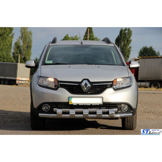 Передня дуга ST015 (нерж.) для Dacia Sandero 2013-2020 рр