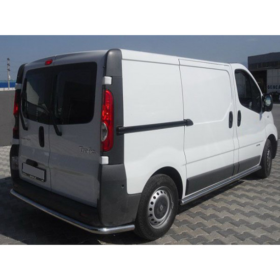 Задній захист з кутами (нерж) для Renault Trafic 2001-2015 рр