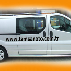 Бічні труби BB002 (2 шт., нерж.) 60 мм, коротка база для Renault Trafic 2001-2015 рр