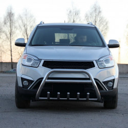 Кенгурятник WT003 (нерж.) для SsangYong Korando 2010-2019