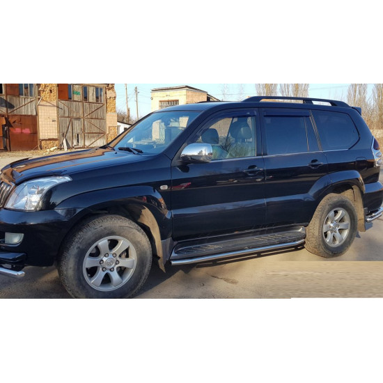 Захист бічного порогу BB004 (2 шт., нерж.) для Toyota Land Cruiser Prado 120