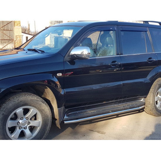 Захист бічного порогу BB004 (2 шт., нерж.) для Toyota Land Cruiser Prado 120