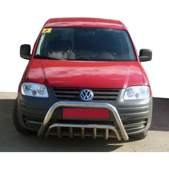 Кенгурятник WT002 (діаметр 60 мм, нерж) для Volkswagen Caddy 2010-2015рр