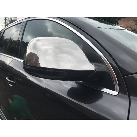 Накладки на дзеркала (2 шт, нерж.) OmsaLine, нержавіюча сталь для Ауди Q7 2005-2015 рр Накладки на дзеркала (2 шт, нерж.) OmsaLine, нержавіюча сталь для Ауди Q7 2005-2015 рр