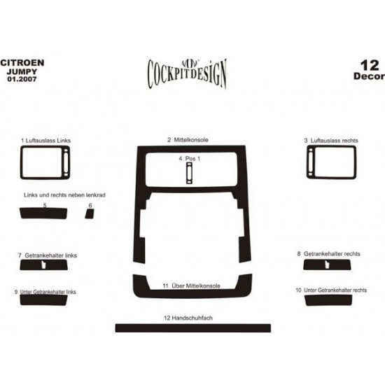 Накладки на панель Дерево для Citroen Jumpy 2007-2017 років