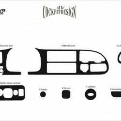 Накладки на панель (1997-2000) Карбон для Ford Transit рр