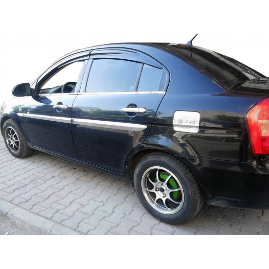 Молдинг дверний (4 шт, нерж.) для Hyundai Accent 2006-2010 рр