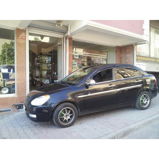 Молдинг дверний (4 шт, нерж.) для Hyundai Accent 2006-2010 рр