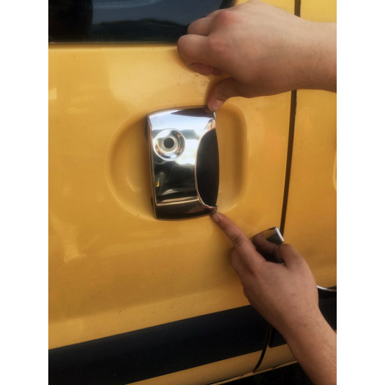 Накладки на ручки (нерж.) Дві передніх -2024 одна зсувний для Renault Kangoo 1998-2008 рр Накладки на ручки (нерж.) Дві передніх -2024 одна зсувний для Renault Kangoo 1998-2008 рр