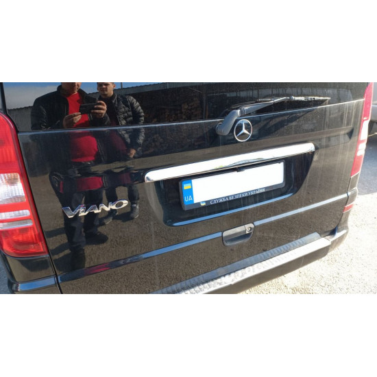 Накладка над номером (1-двер, нерж) Carmos - Турецька сталь для Mercedes Vito W639 2004-2015рр