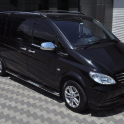 Бічні труби (2 шт., Нерж.) d70, Коротка/Середня бази для Mercedes Vito W639 2004-2015рр