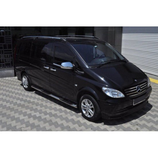 Бічні труби (2 шт., Нерж.) d60, Довга база для Mercedes Vito W639 2004-2015рр