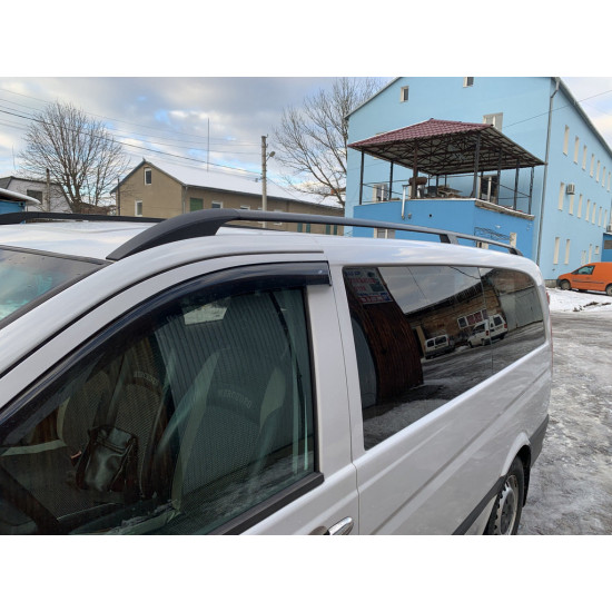 Рейлінги чорні Elite (пласт. ніжки.) Довга база (EXTRALONG) для Mercedes Vito W639 2004-2015рр