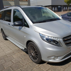 Бокові пороги Allmond (2 шт., Алюміній) Коротка (short) і середня (Long) для Mercedes Vito / V-class W447 2014-2024 рр