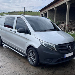 Бокові пороги Maya V1 (2 шт., алюміній) Довга (ExtraLong) для Mercedes Vito / V-class W447 2014-2024 рр