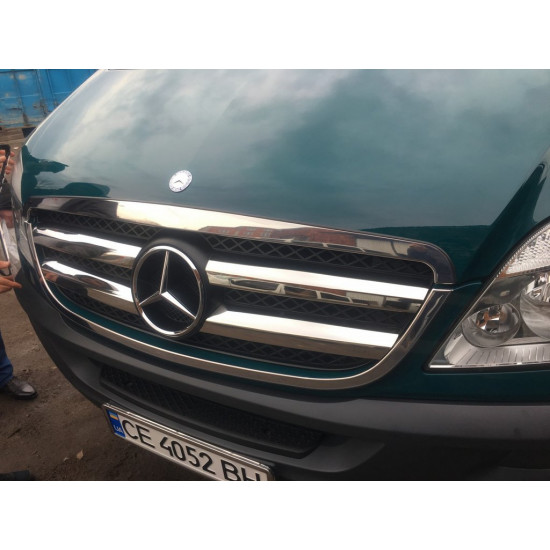 Накладки на решітку (2006-2013, нерж) OmsaLine - Італійська нержавейка для Mercedes Sprinter W906 рр