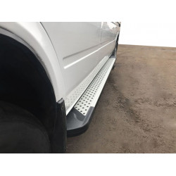 Бокові пороги Allmond Grey (2 шт., алюм.) Середня база для Mercedes Sprinter W901-905 1995-2006 рр