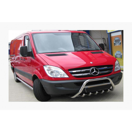 Кенгурятник WT003 (нерж.) 60мм, без напису для Mercedes Sprinter W906 2006-2018 рр