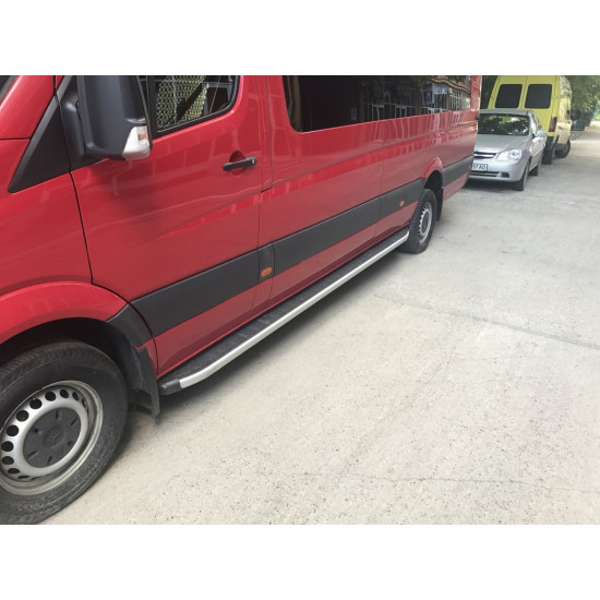 Бокові пороги Fullmond (2 шт, алюм) Середня база для Mercedes Sprinter W906 2006-2018 рр