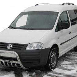 Кенгурятник WT003 (нерж) 60мм, без напису для Volkswagen Caddy 2004-2010 рр