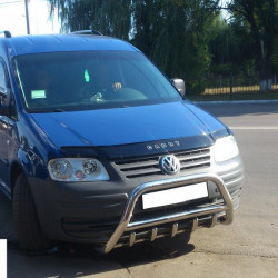 Кенгурятник WT003 (нерж) 60мм, без напису для Volkswagen Caddy 2004-2010 рр